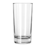 Clear drinking glass for beverages and water, transparent glassware, beverage container for home or restaurant use.