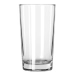 Clear glass drinking tumbler for beverages, showcase of hygiene and cleanliness standards, ideal for food service or home use.