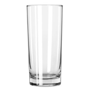 Pure glass tall drinking glass for beverages, clear and versatile for home or restaurant use.