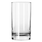 Glass tumbler for water or beverages, clear and modern design.