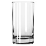 Clear glass drinking tumbler for beverages, clean and transparent glass, used in hospitality and dining settings, ideal for water or juice, advertising hygiene and quality drinking ware.