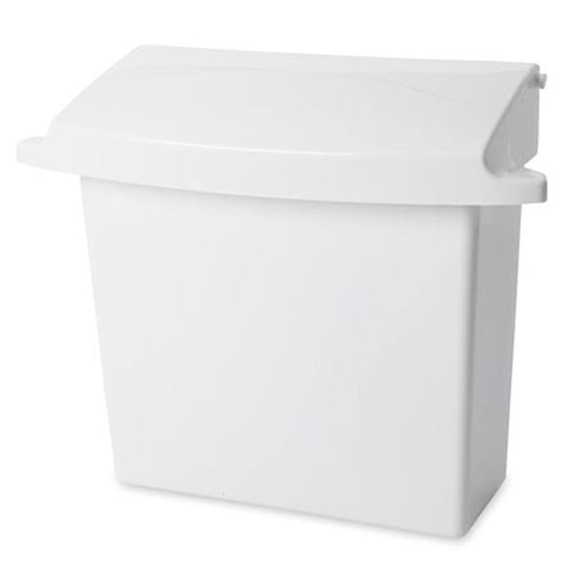 0030290_1.jpg Rubbermaid Sanitary Napkin Receptacle W/ Rigid Liner, White - Image 1