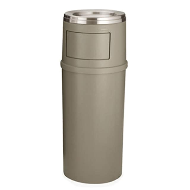 0030475_1.jpg Rubbermaid Ash/Trash Classic Container w/ Doors 15-Gal., Beige - Image 1