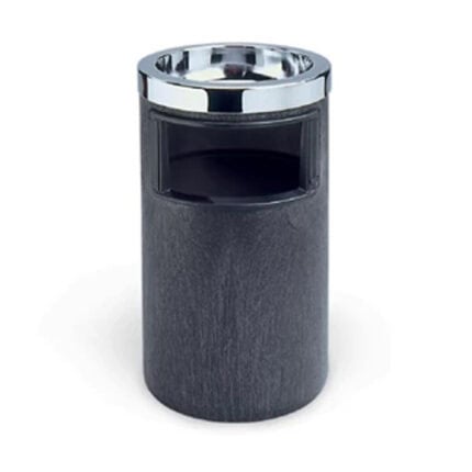 Rubbermaid Smoking Urn Ash/Trash W/ Metal Ashtray Top, Black