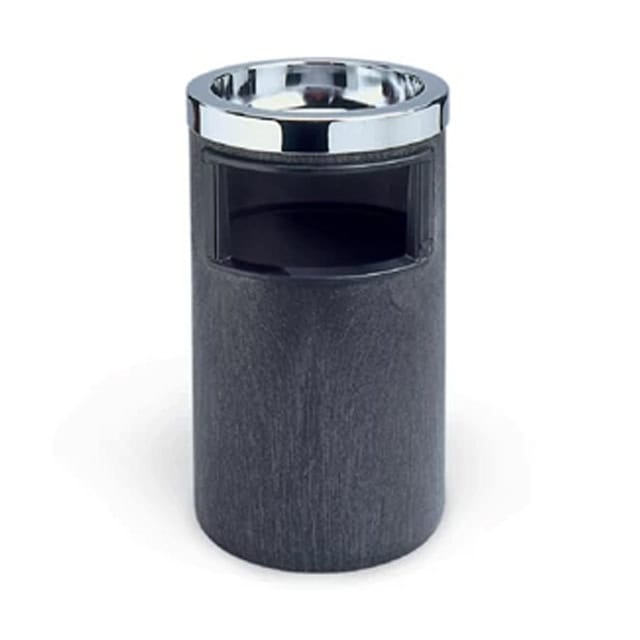 0030510_1.jpg Rubbermaid Smoking Urn Ash/Trash W/ Metal Ashtray Top, Black - Image 1