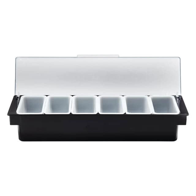 0040020_1.jpg Plastic utensil holder with multiple compartments, ideal for organizing cutlery and kitchen essentials.