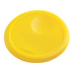 Yellow soap dish for bathroom or kitchen cleaning.