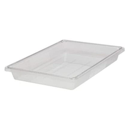 Disposable plastic food container for food storage and takeout, clear design, lightweight, hygienic packaging solution.