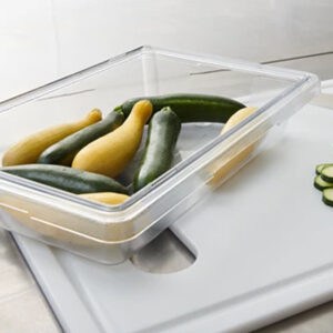 Rubbermaid Polycarbonate Food/Tote Box 26x18x3.5″, Clear