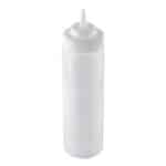 Wholesale white squeeze bottle with precision nozzle for sauces, condiments, or liquids, ideal for restaurants and catering.