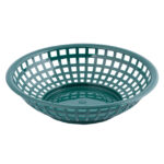 Tablecraft Plastic Round Basket 8×2″, Green