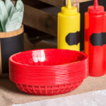 Tablecraft Plastic Oval Basket 9x6x2″, Red - Image 3