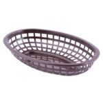 Tablecraft Plastic Oval Basket 9x6x2″, Brown