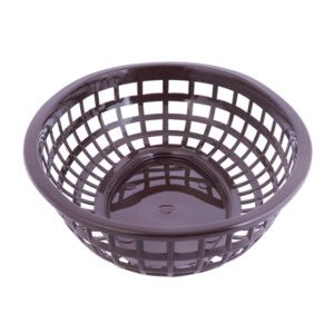 Plastic basket for hygiene products, durable and easy to clean, ideal for commercial kitchens and food service industries.