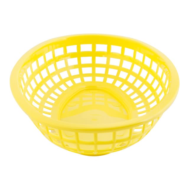 0048248_1.jpg Tablecraft Plastic Oval Basket 9x6x2″, Yellow - Image 1
