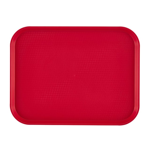 Red plastic serving tray for hygiene and food presentation - Beyond Hygiene Asia.