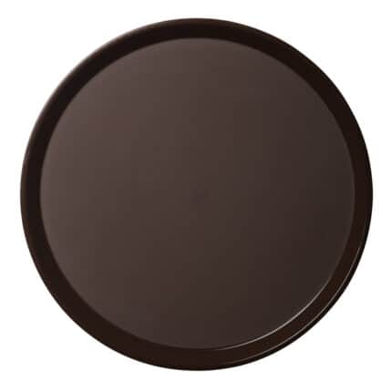 Black serving tray for food presentation.