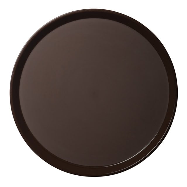 Black serving tray for food presentation.