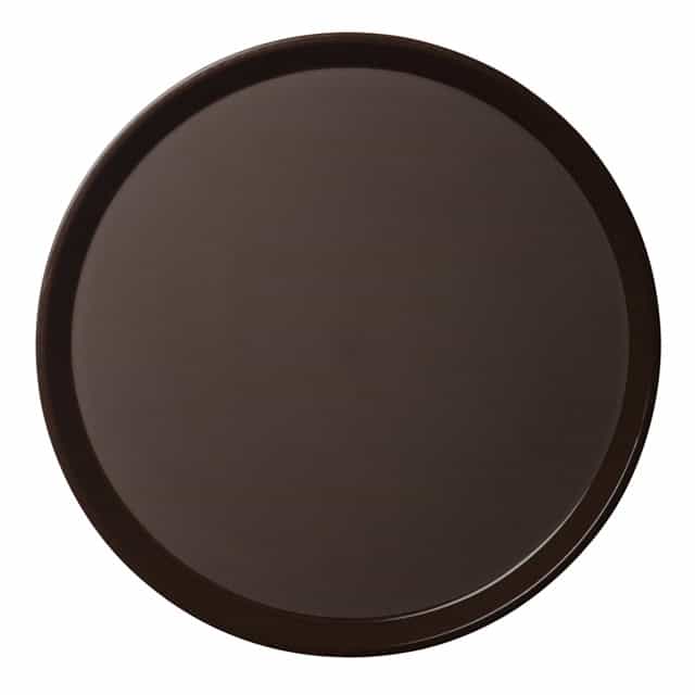 Black microwave-safe dish with a smooth, round surface for food presentation and serving.