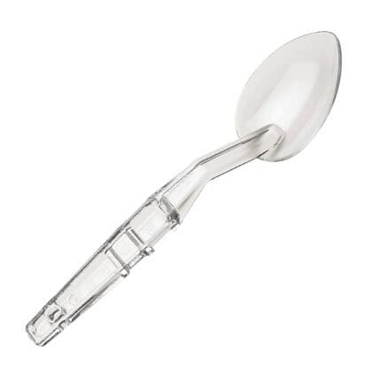 Smooth plastic spatula for food service or laboratory use, durable and hygienic.