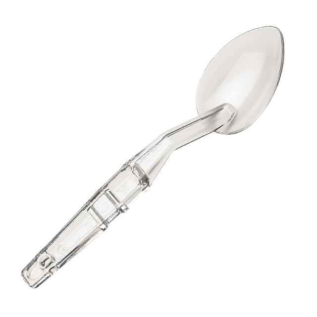 0048602_1.jpg Smooth plastic spatula for food service or laboratory use, durable and hygienic.