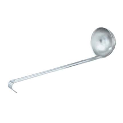 Long-handled disinfectant scoop for hygiene and sanitation cleaning purposes in healthcare and food industries.