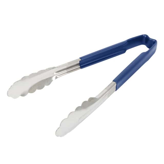 0055390_1.jpg Squeeze tongs for food service, white and blue, hygienic and easy to use. Perfect for restaurants, buffets, and catering, ensuring food safety and hygiene.