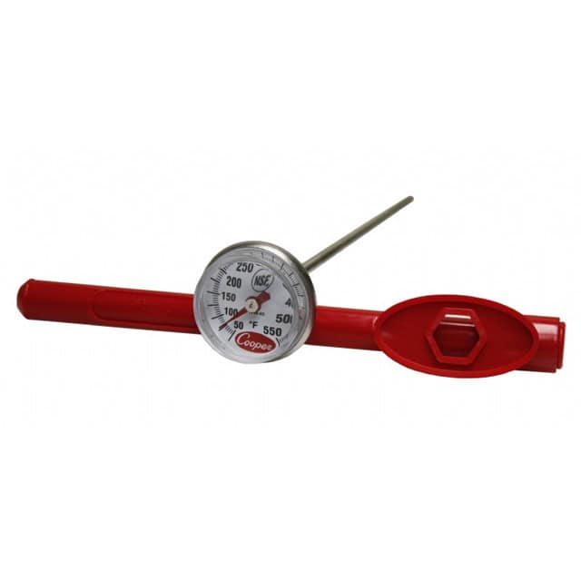 Refrigerator thermometer with probe for accurate temperature monitoring, ideal for food safety and hygiene in commercial and residential settings.
