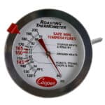 Thermometer for safe food cooking temperatures, ideal for meat, poultry, and seafood, ensuring hygiene and safety in food preparation.