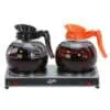 Coffee carafes on a double burner hot plate, perfect for commercial or office coffee service at Beyond Hygiene Asia.