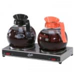 Brewing coffee carafes on hot plate, industrial coffee urn thermal pitchers, beverage service equipment, Beyond Hygiene Asia clean catering product.