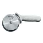 Dexter stainless steel pizza cutter with ergonomic handle, ideal for commercial and professional kitchens. Perfect for food service, sanitation, and hygiene standards in Asia.