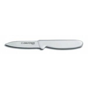 Stainless steel kitchen knife with ergonomic handle for precise cutting and culinary tasks.