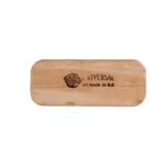 Universal wooden soap dish with logo, eco-friendly bathroom accessory, durable and natural material for hygiene & organization, perfect for home and commercial use.