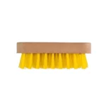 Yellow scrub brush for cleaning and hygiene maintenance.