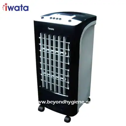 Portable evaporative air cooler for industrial and commercial use, designed for optimal hygiene and air quality in Asian environments, by Beyond Hygiene Asia.