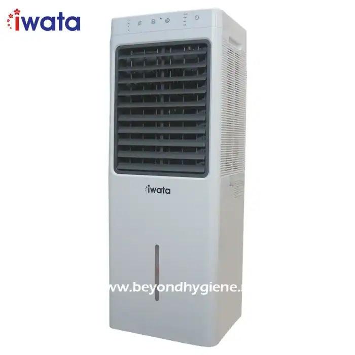 Portable cooling and air purification unit for hygiene-focused environments, ideal for commercial and healthcare settings.
