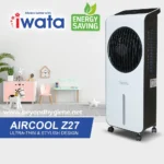 Iwata AirCool Z27 portable air conditioner with energy-saving features, ultra-thin stylish design, perfect for home and office cooling solutions.