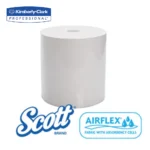 Premium Kimberly-Clark Scott paper towel with AIRFLEX absorbency technology, ideal for commercial hygiene and sanitation needs.