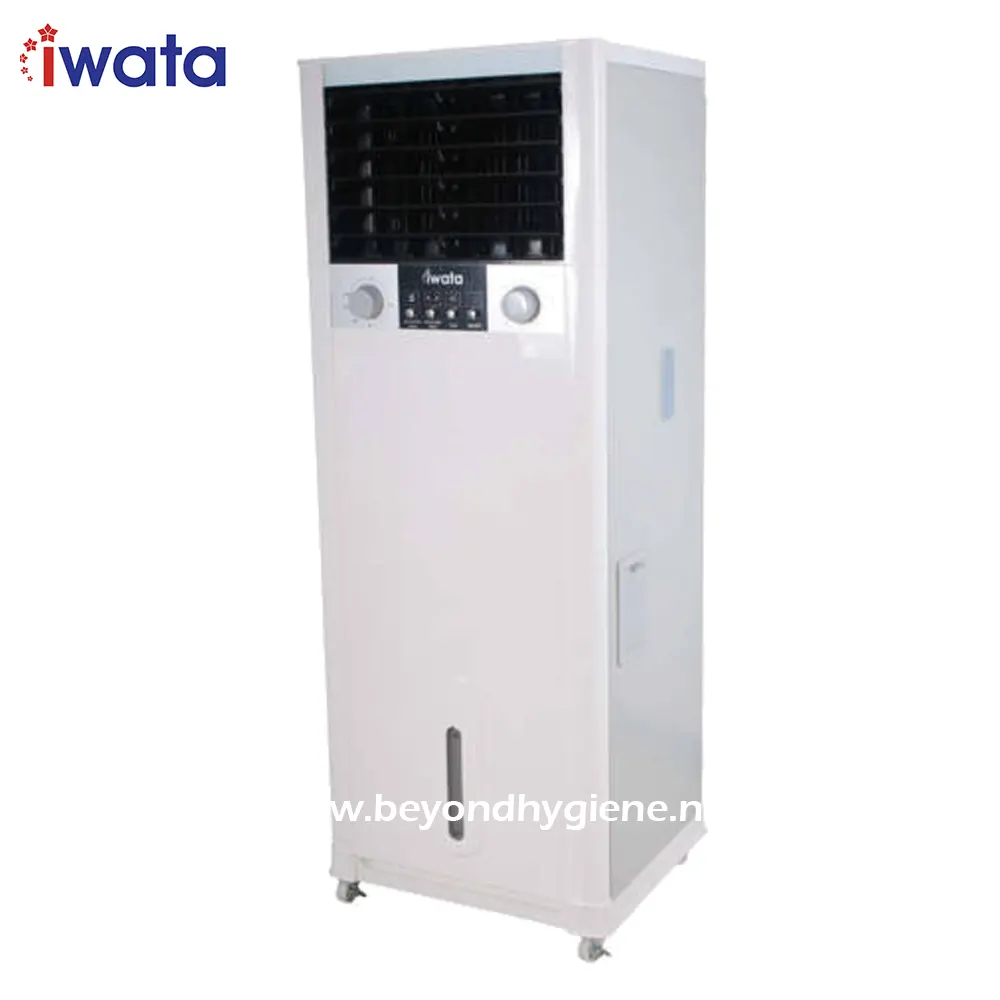 Automatic portable air cooler and air purifier designed for commercial and industrial space hygiene solutions.