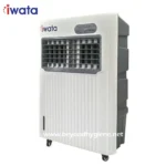 Iwata portable air cooler for office and home use, energy-efficient, compact design with adjustable settings, ideal for maintaining cool environments in Asia beyond hygiene standards.