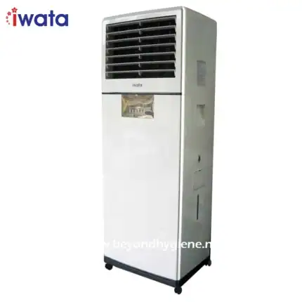 Efficient commercial air conditioning unit by Iwata, ideal for hygiene and climate control solutions in business environments.