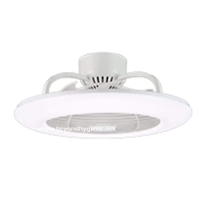 Air purification ceiling fan with integrated UV sterilization for enhanced hygiene in Asian facilities.