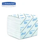 Kimberly-Clark disposable tissues in white packaging for hygiene and sanitation.