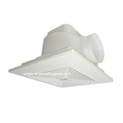 White ventilation exhaust fan for commercial hygiene and air quality solutions.