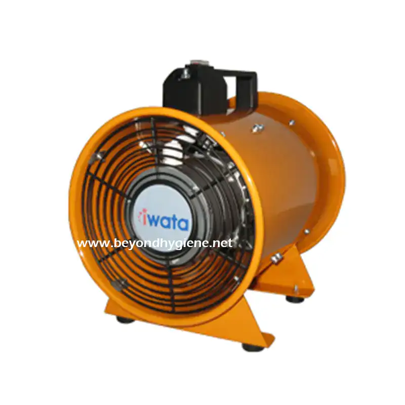 IWata industrial fan for enhanced hygiene and air circulation in commercial and industrial spaces.