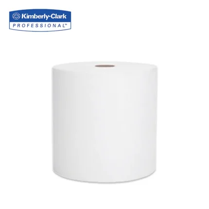 White Kimberly-Clark Professional toilet paper roll for hygiene and sanitation needs.