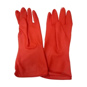 Rubber cleaning gloves, red disposable gloves, industrial cleaning gloves for hygiene, beyond hygiene asia, protective gloves for sanitation work.