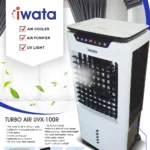 IWata portable air cooler and air purifier with UV light for space cooling and air purification in Asian markets, featuring quiet operation and energy-efficient design.