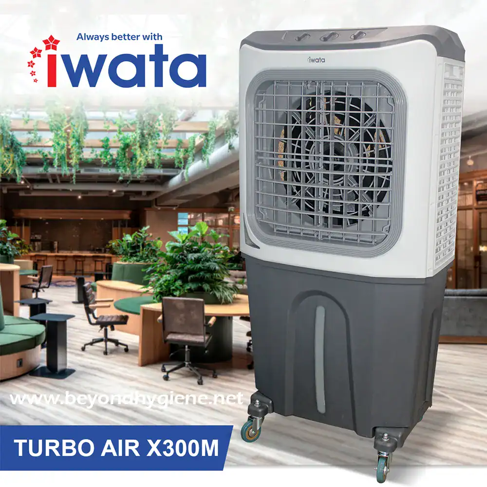 High-capacity portable air cooler, Turbo Air X300M by Beyond Hygiene Asia, ideal for maintaining clean and cool environments in commercial spaces.